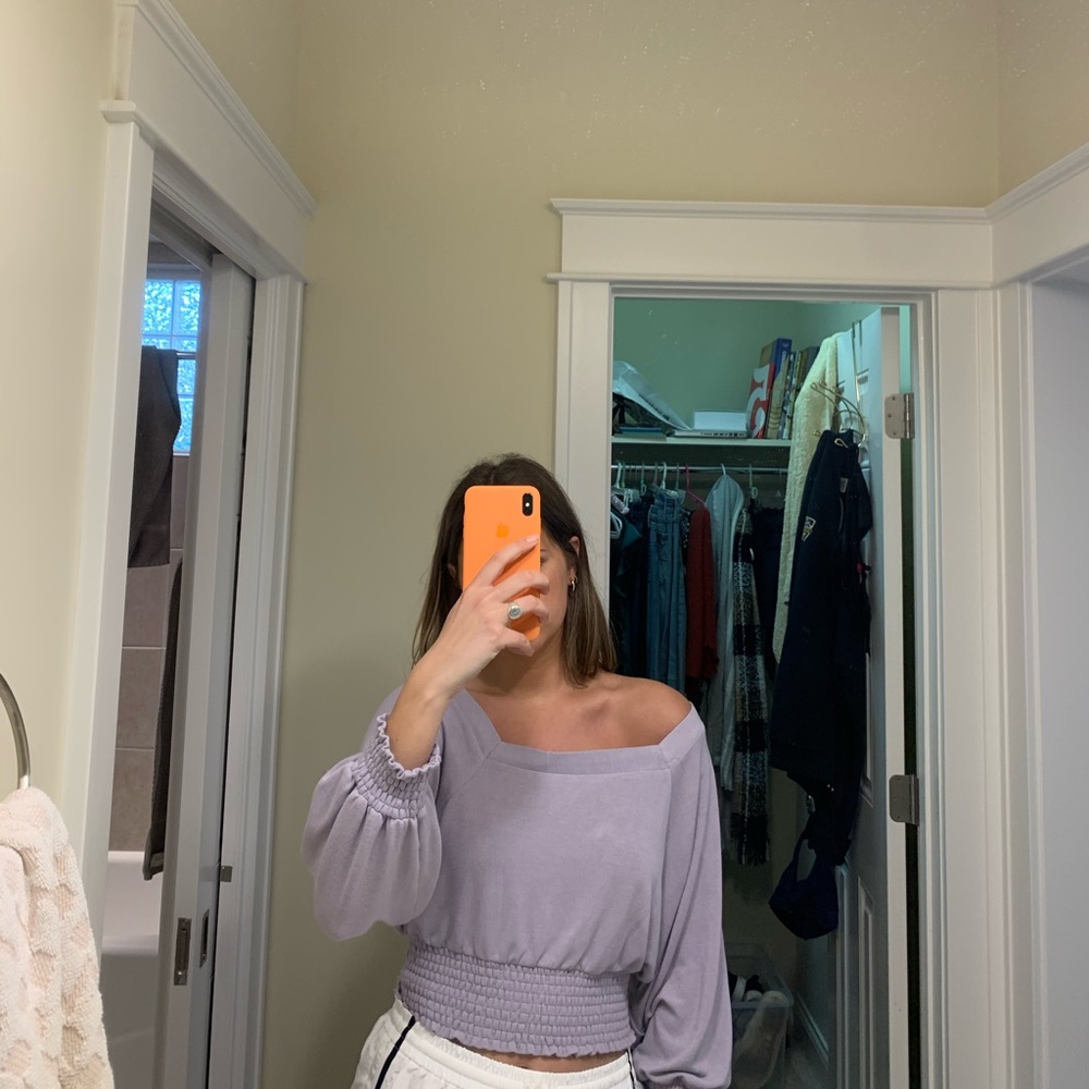 Free people light purple square neck blouse